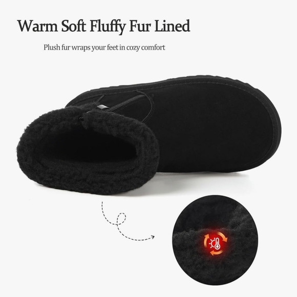 Snow Boots for Women Genuine Suede Leather - Picture 3 of 5